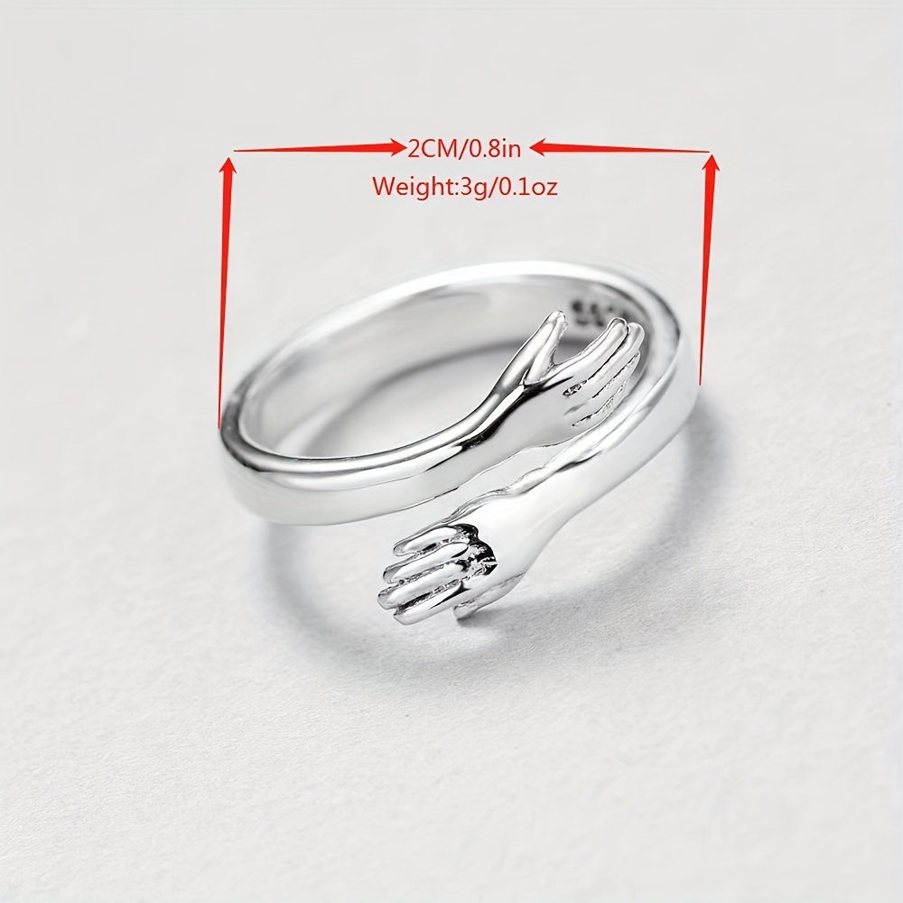 Romantic Double Section Love Hug Ring Adjustable Finger Ring